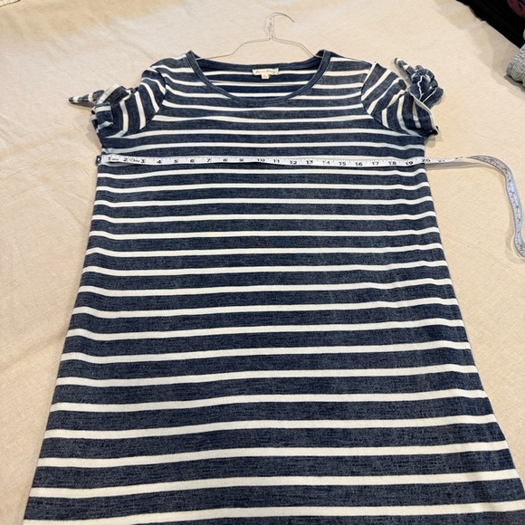 Jane and Delancey Navy and White Striped Mini Dress size medium - Picture 5 of 9